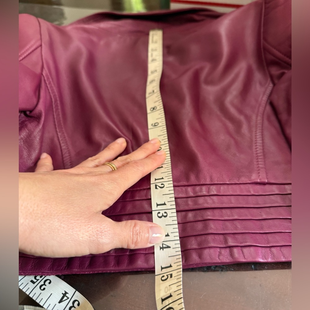 Red Valentino Raspberry Red Leather Jacket - Picture 7 of 9